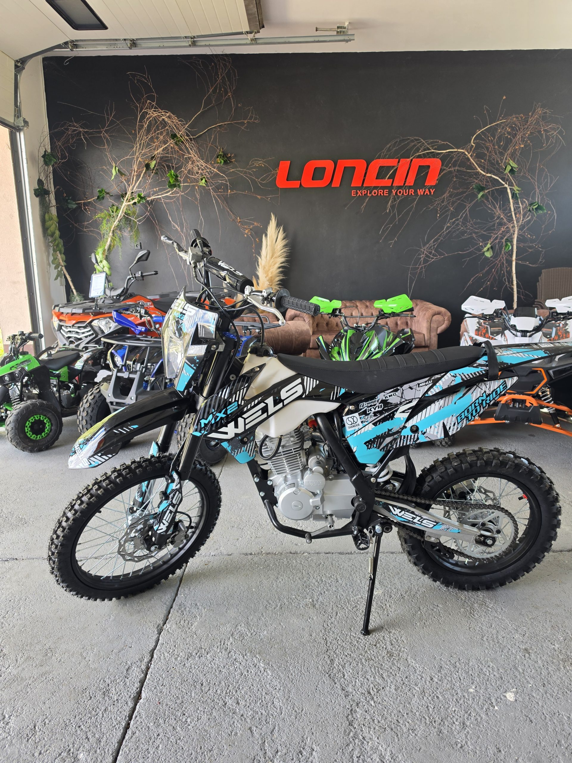 UPBEAT 150ccm dirt bike (modrý - s elektrickým štartérom)